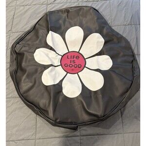 Life is Good new spare tire cover for 32 inch tire black vinyl with daisy pic